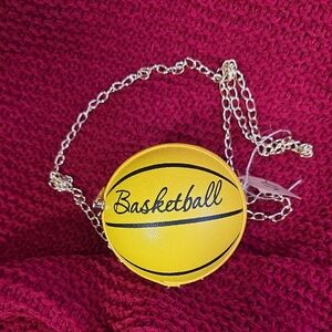 Yellow Basketball Kids Crossbody Bag 5x5 Inches